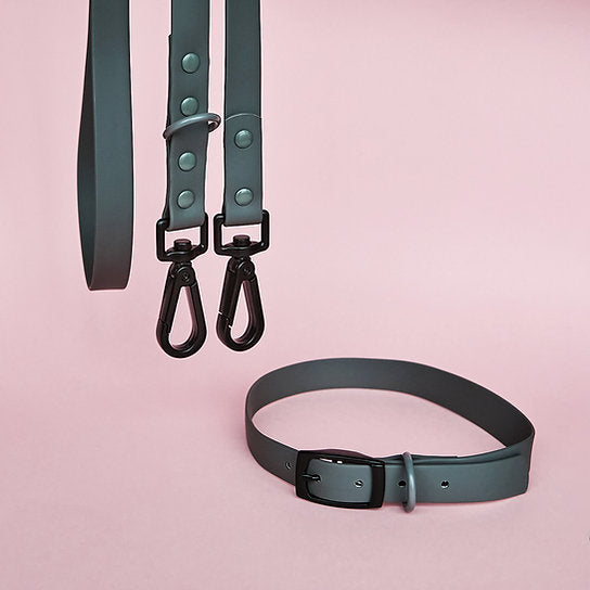 Waterdichte riem met halsband | Donkergrijs | Medium