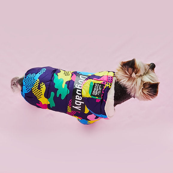 Winterhonden-jumpsuit | Paarse camouflage