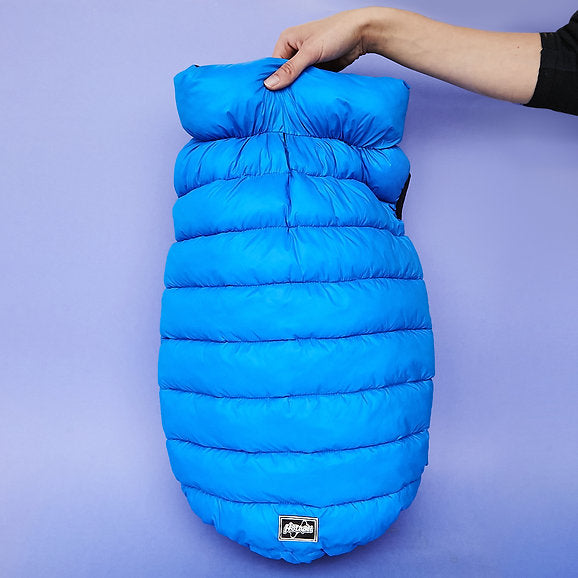 Reversible Puffer Dog Vest | Black & Blue