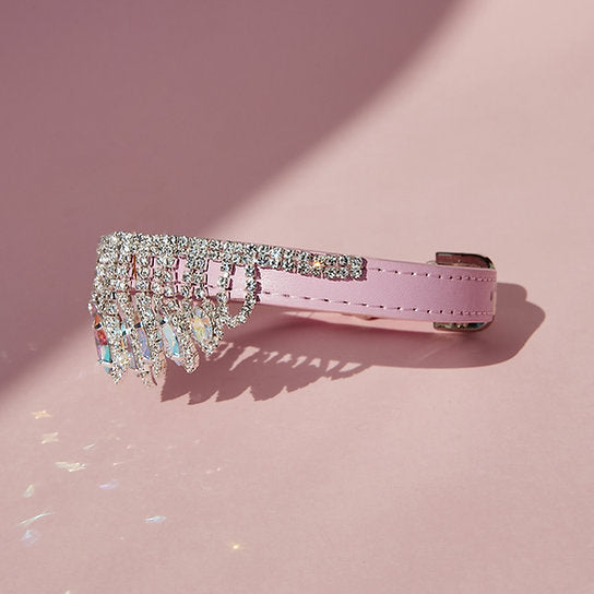 Luxurious Leather Dog Collar | Pink