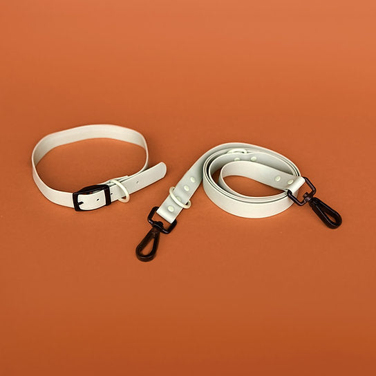 Waterproof Leash with Collar | Pastel Grey | Large
