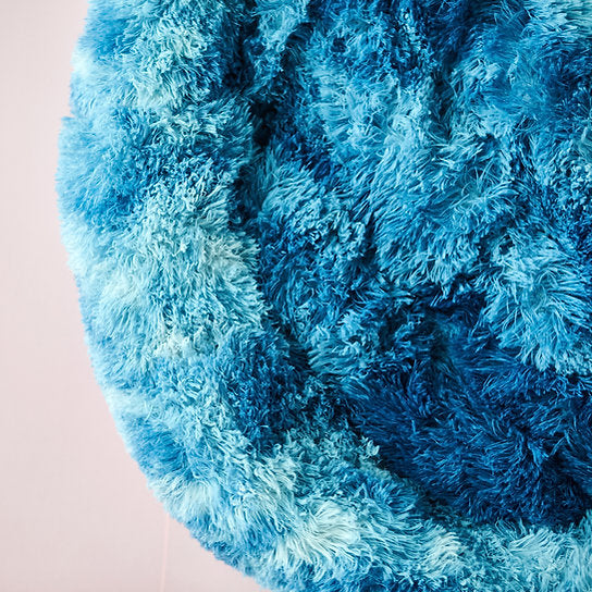 Pluche Donut Hondenbed | Ikat Kobalt | 100 cm