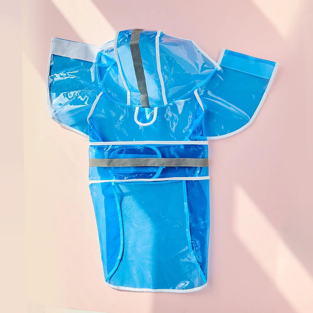 Transparante grote hondenregenjas | Blauw