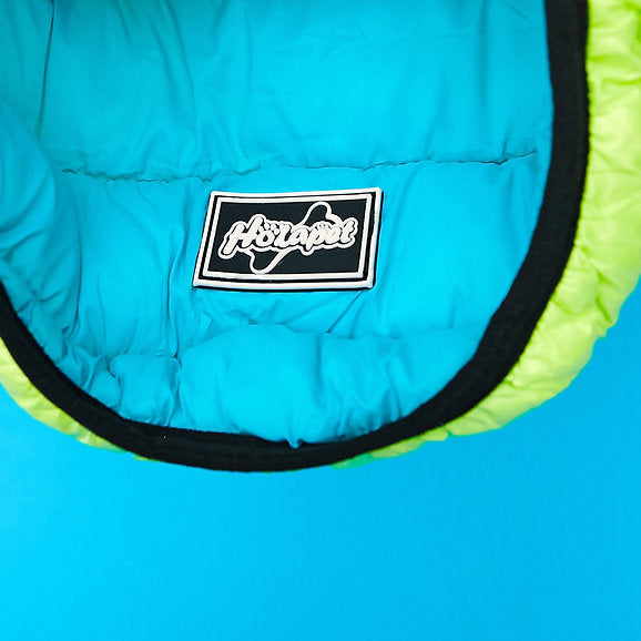 Puffer Dog Vest | Neon Green & Blue