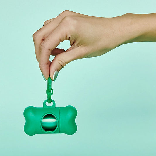 Bone-Shaped Dog Poop Bag Holder | Green