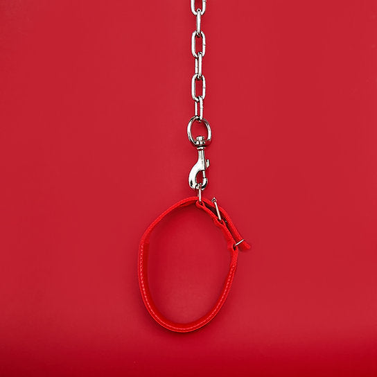 Kettingriem met halsband | Rood