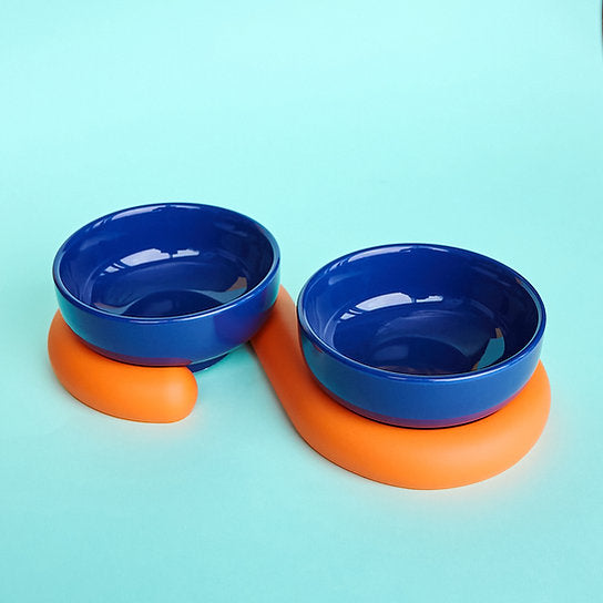 Post-Modern European Design Ceramic Bowls | Blue & Orange