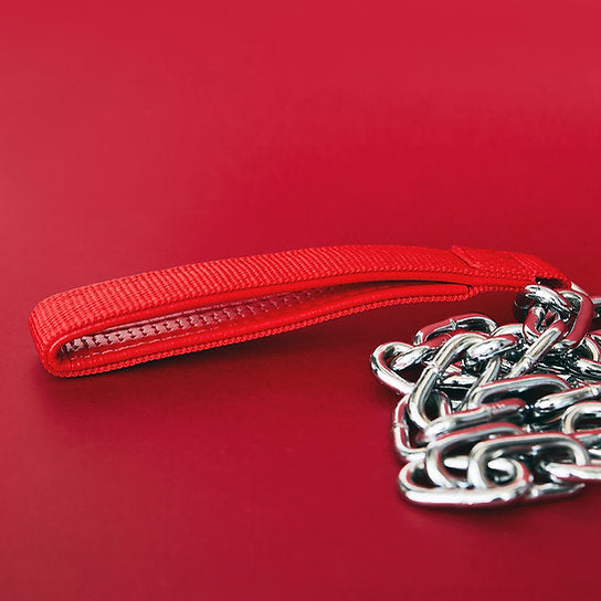 Kettingriem met halsband | Rood