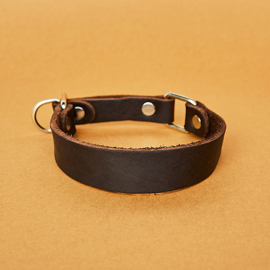 Western Natural Leather Slip Whippet Hondenhalsband | Chocoladebruin