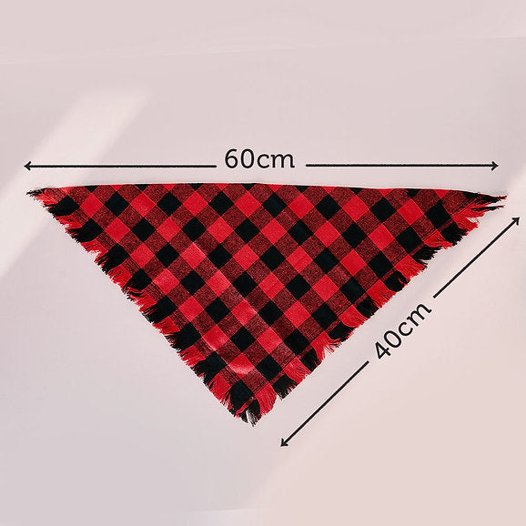 Triangle Cotton Dog Bandana | Black & Red