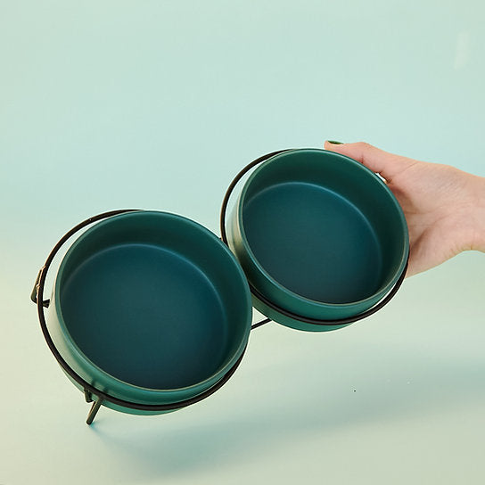 Ceramic Dog Bowls | Green