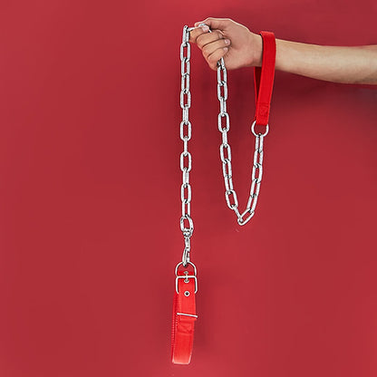 Chain Leash with Collar | Red