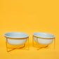 Ceramic Dog Bowls | Blue & Gold