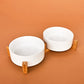Ceramic Dog Bowls | White | 400 + 400 ml