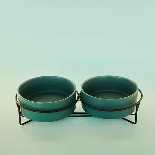 Ceramic Dog Bowls | Green
