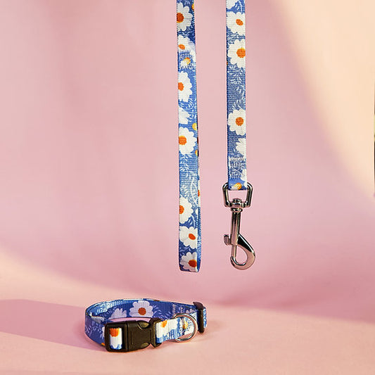 Patterned Dog Leash and Collar Set | Flowers