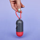 Pill-Shaped Dog Poop Bag Holder | Red & Grey