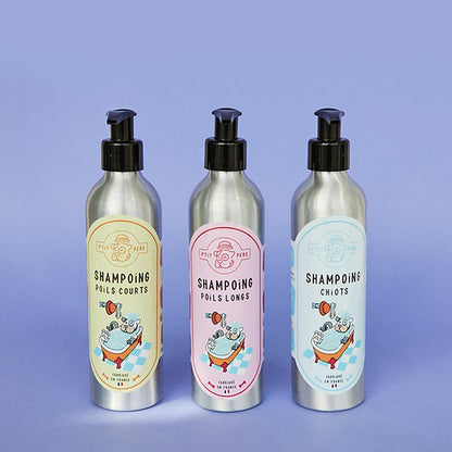 Šampūnas trumpo plauko šunims "P'tit Pere" (natūralus avižų ir medaus aromatas)