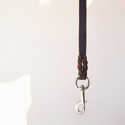 Natural Leather Dog Leash | Brown