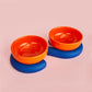 Post-modern europietiško dizaino dubenėliai | 300 ml + 300 ml orandžiniai su mėlynu