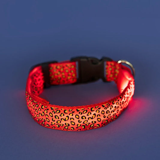 Šviečiantis LED Antkaklis Šunims | Raudona
