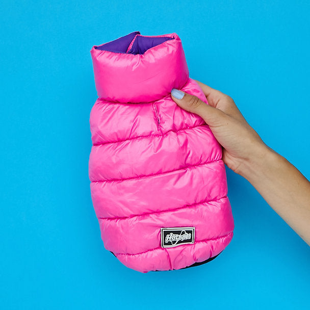 Reversible Puffer Dog Vest | Pink & Purple