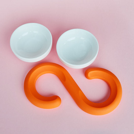 Post-Modern European Design Ceramic Bowls |  White & Orange
