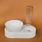 Dog Food Bowl with Bottle | White