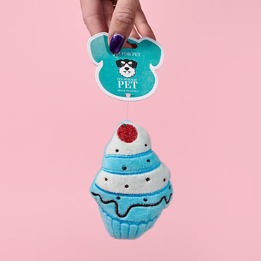 Plush Ice Cream Dog Toy | Blue