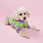 Šiltas megztinis šunims, violetinė ir žalia