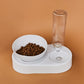 Dog Food Bowl with Bottle | White
