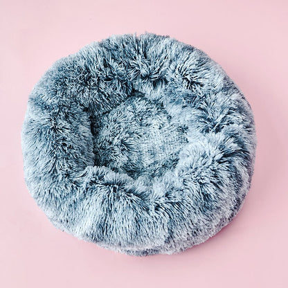 Plush Donut Dog Bed | Ombre Grey | 50 cm