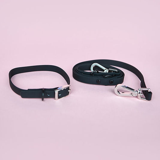 Waterproof Leash with Collar | Black | S