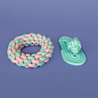 Cotton Rope Dog Toys Set | Green