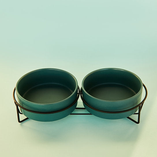 Ceramic Dog Bowls | Green
