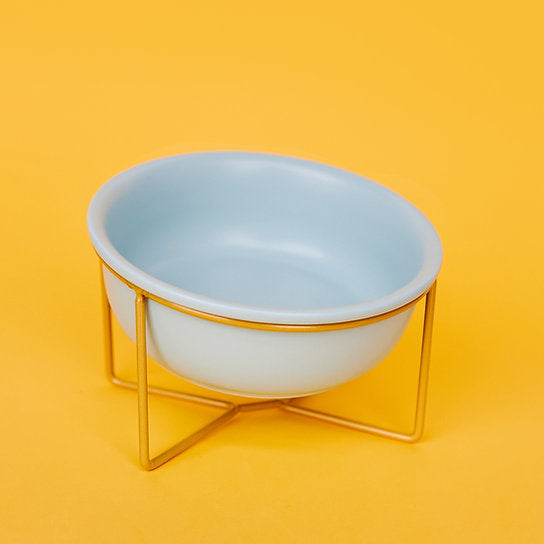 Ceramic Dog Bowls | Blue & Gold