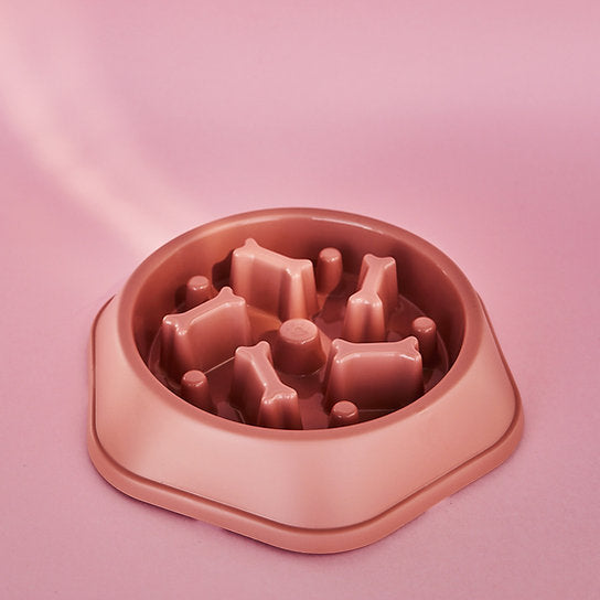 Eat-Slow Dog Bowl | Pink