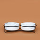 Ceramic Dog Bowls | Marble White