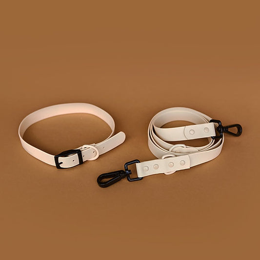 Waterproof Leash with Collar | Cream | Medium & Large