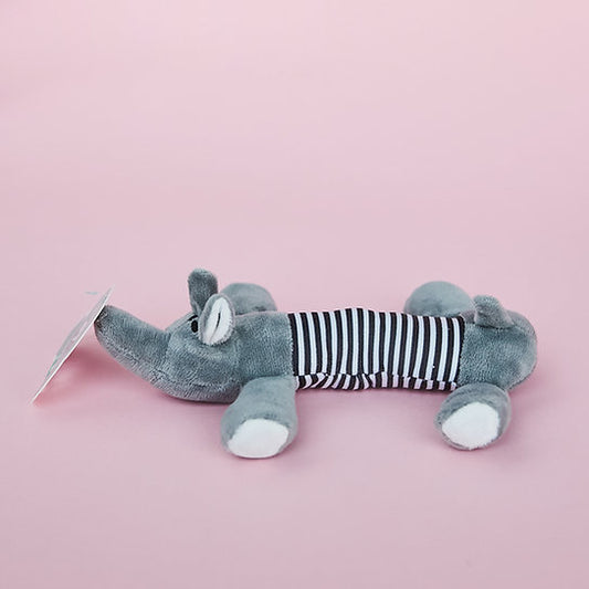 Squeaky Elephant Dog Toy | Grey