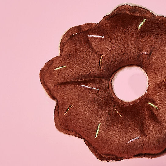 Plush Donut Dog Toy | Brown