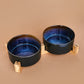Ceramic Dog Bowls | Black & Blue | 850 + 850 ml