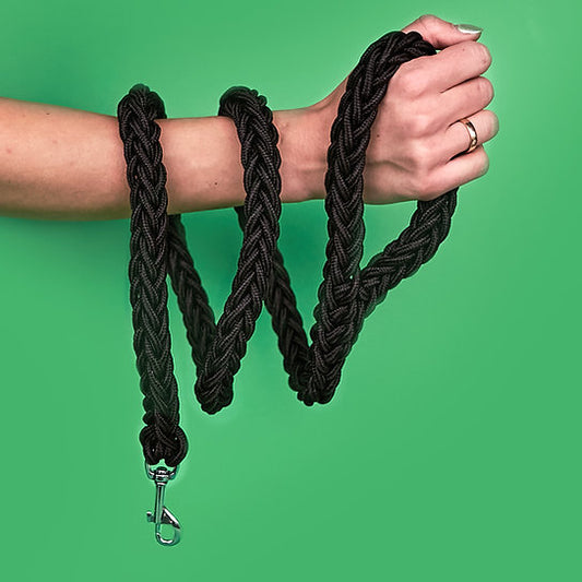 Twisted Leash with Martingale Collar | Black