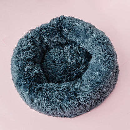 Plush Donut Dog Bed | Ombre Grey | 60 cm