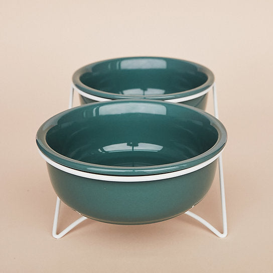 Ceramic Dog Bowls | Patina Green