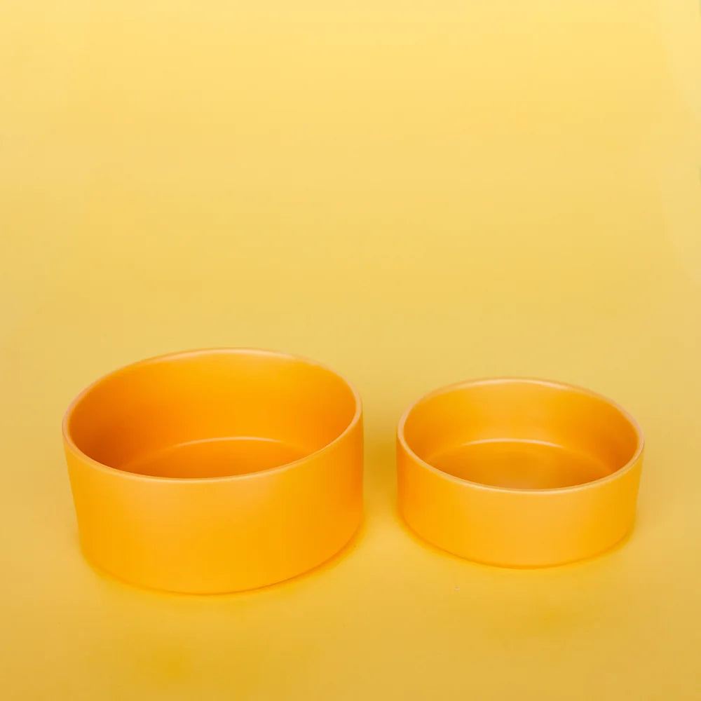 Ceramic Dog Bowls | Yellow