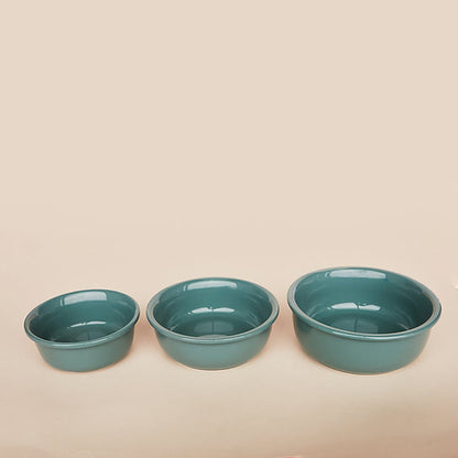 Ceramic Dog Bowls | Patina Green