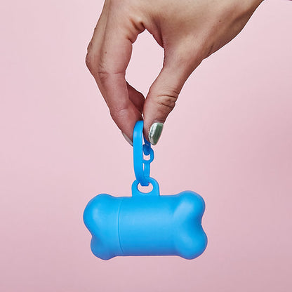 Bone-Shaped Dog Poop Bag Holder | Blue
