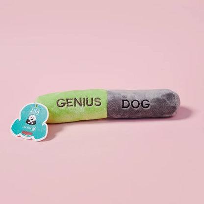 Plush Pill Dog Toy "Genius Dog" | Green