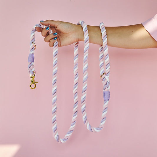 Twisted Rope Dog Leash | Cotton Candy